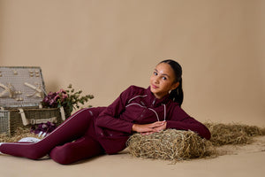 Girls Berry Piping Zip Up Set