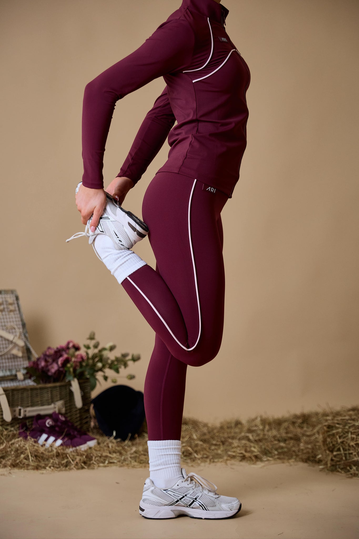 Girls Berry Piping Zip Up Set
