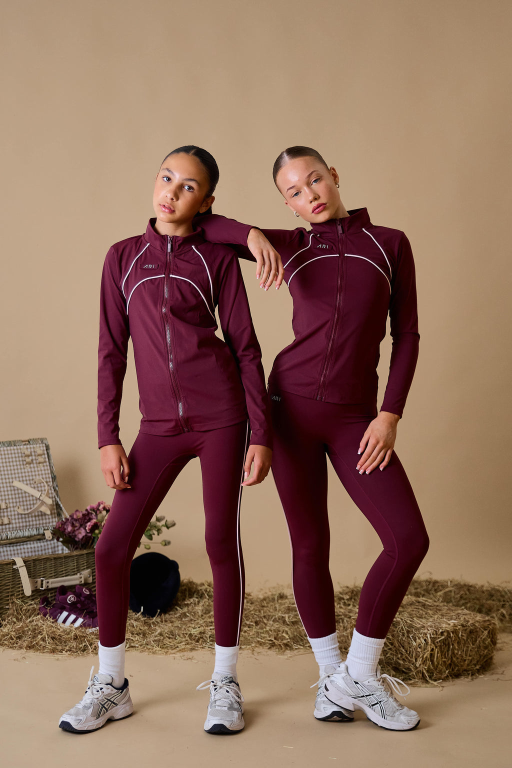 Girls Berry Piping Zip Up Set